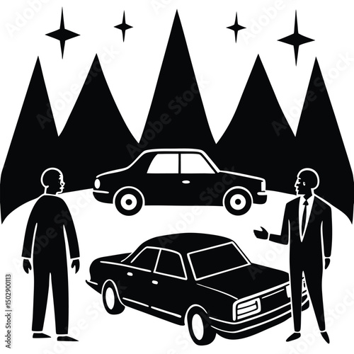 a car dealership is selling mysterious cars
