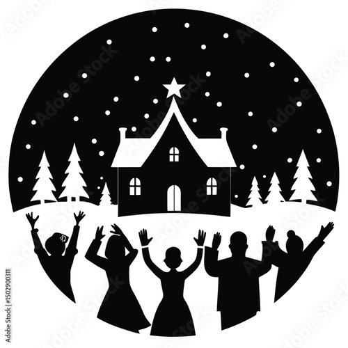 a christmas eve snowfall reveals a hidden village