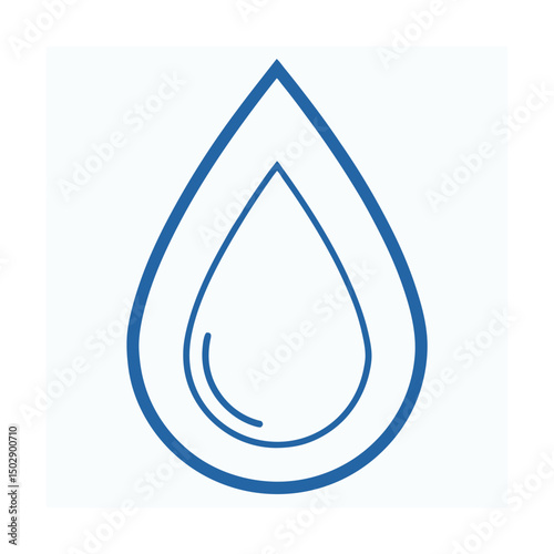 Simple outline illustration of a blue water drop icon suitable for various uses
