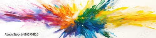 Wallpaper Mural Explosive burst of vibrant colors exploding outward on a white background Torontodigital.ca