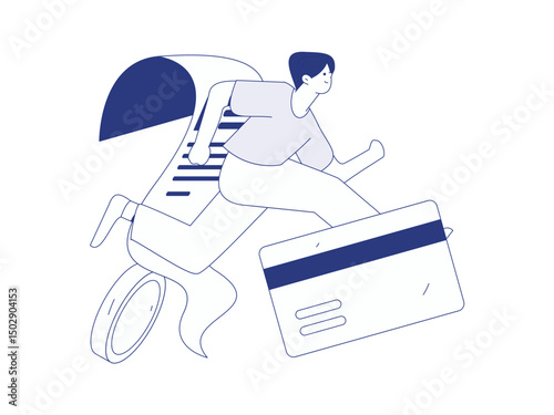 Online shopping payment security character flat vector concept operation hand drawn illustration
