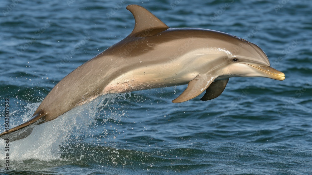 Fototapeta premium Dolphin leaping in ocean (1)