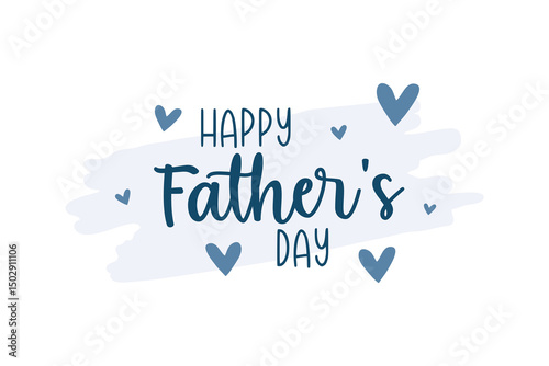 Minimal happy fathers day greeting card vector illustration. father's day typography banner, background, poster