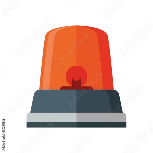 Red Emergency Siren Light Icon – Flat Alert Warning Vector Illustration
