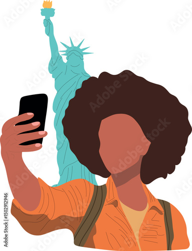 Selfie with Statue of Liberty NYC.Capture timeless moments with selfies at iconic historical places across the globe.