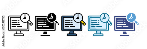 Real Time Monitoring Icon Set Multiple Style Collection