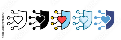 System Health Icon Set Multiple Style Collection