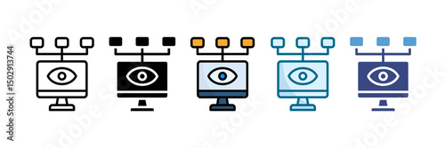 Network Monitoring Icon Set Multiple Style Collection