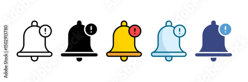 Alert Notification Icon Set Multiple Style Collection