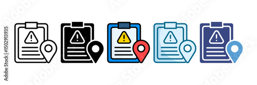 Incident Report Icon Set Multiple Style Collection