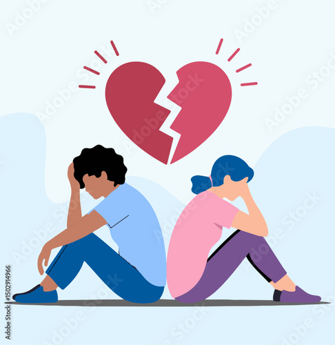 Divorce And Painful In Broken Relationship Marriage Difficulties Problem