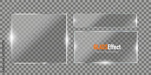 set of clear Transparent glassy acrylic sheet 