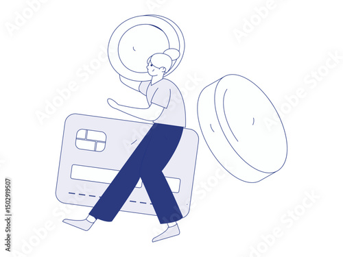 Online shopping payment security character flat vector concept operation hand drawn illustration
