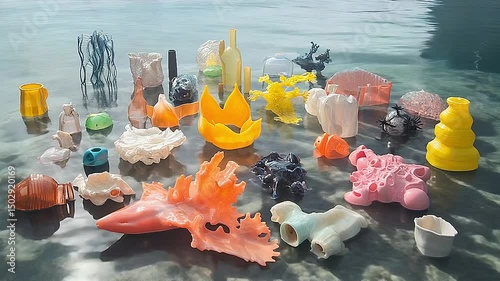 garbage in the sea