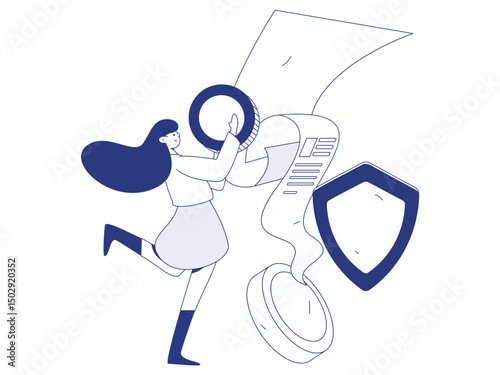 Online shopping payment security character flat vector concept operation hand drawn illustration
