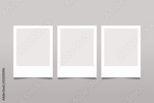 Set of realistic vector blank polaroid photo frames with clean borders. Fully editable and scalable, ideal for photo collages, scrapbooks, digital designs, and creative projects.