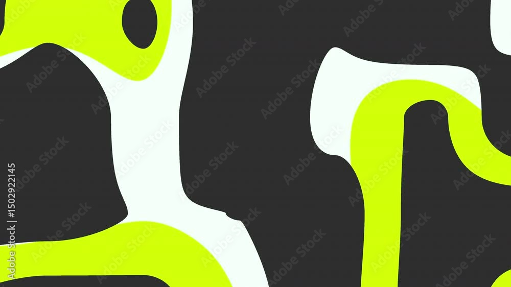 Abstract Lime Green and Black Shapes