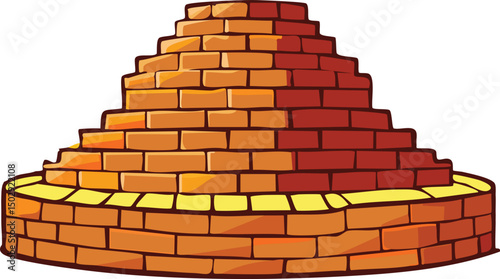 illustration of a brick wall ruins