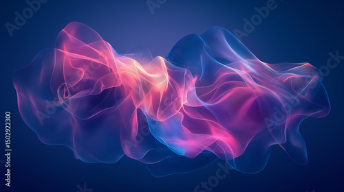 Abstract mesh gradient with liquid shapes and neon tones