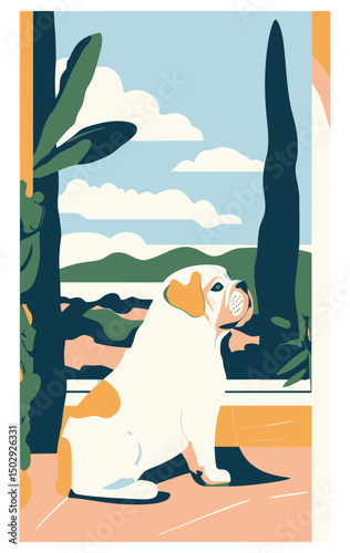 Cute dogs faces illustration in cartoon style. Funny puppies head portraits of different doggy breeds. Happy dog pets face avatars. Flat graphic vector
