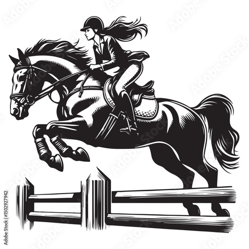 horse racing image vector