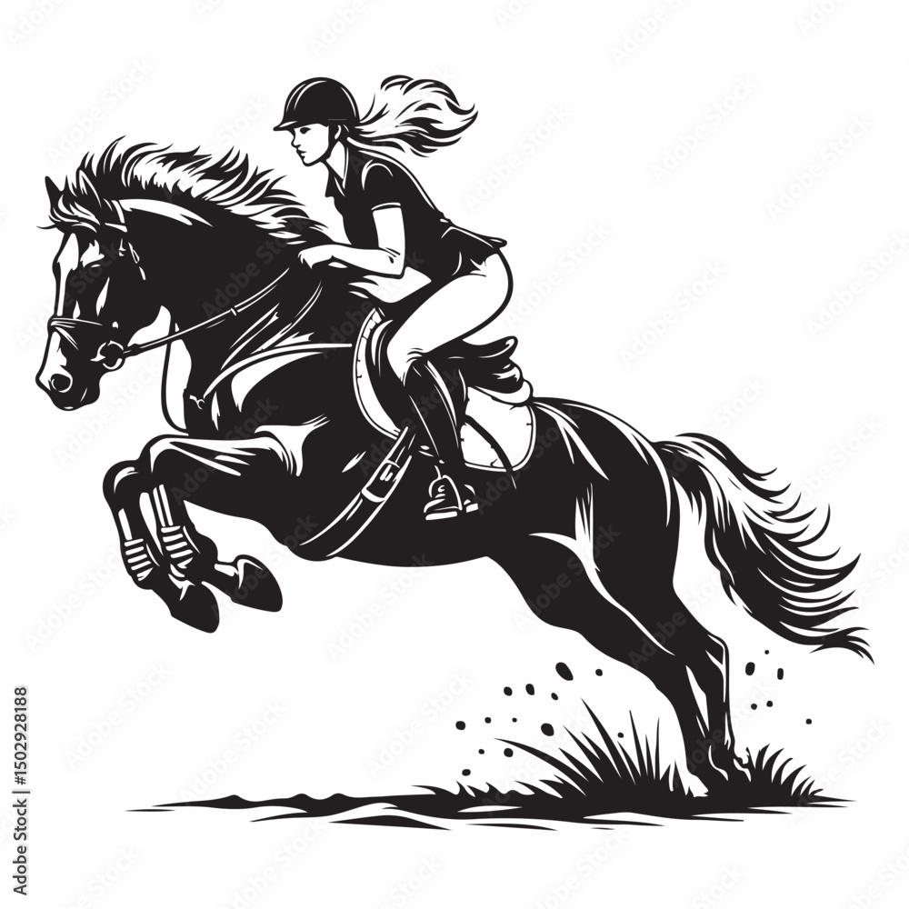 Obraz premium horse racing image vector