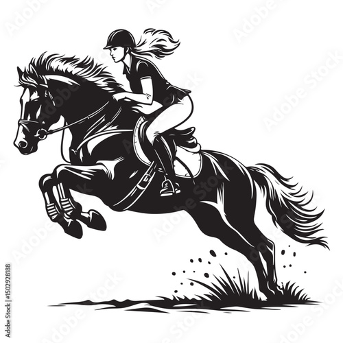 horse racing image vector