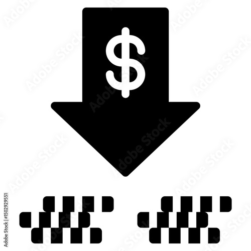Dollar rate increase solid icon 
