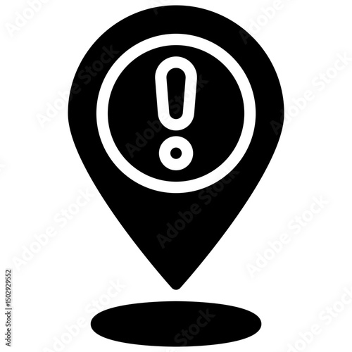 location exclamation solid icon
