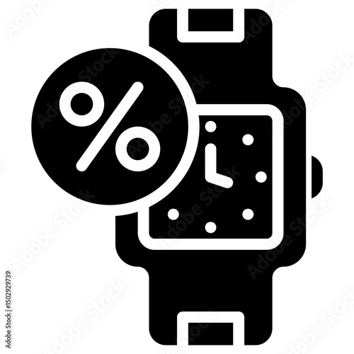 smartwatch discount solid icon	
