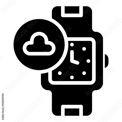 smartwatch cloud solid icon	