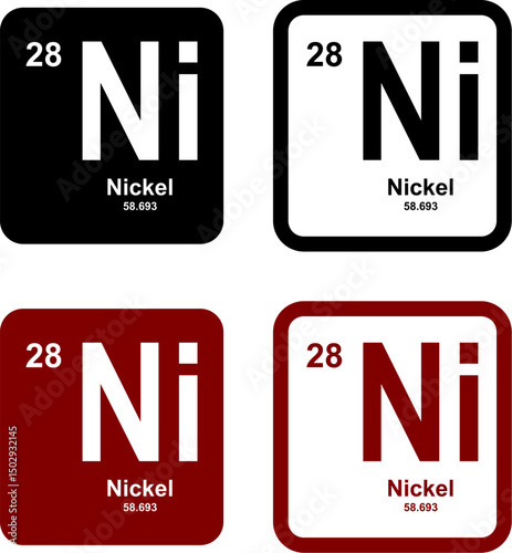 Nickel icon set. vector template illustration for web design