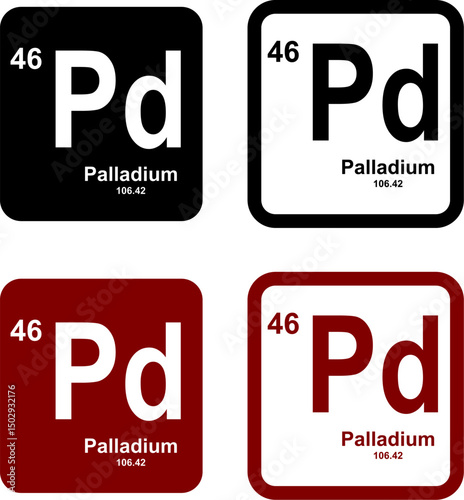 Palladium icon set. vector template illustration for web design