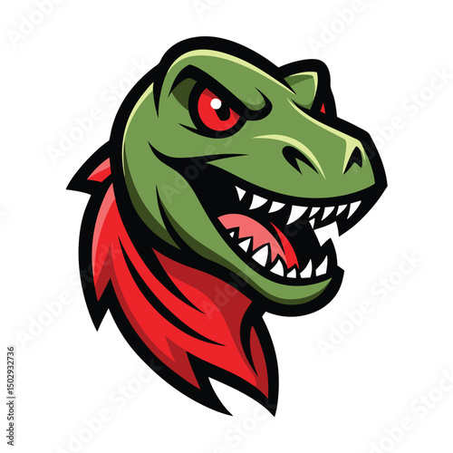 Fierce cartoon T-Rex mascot with approachable look vector illustration