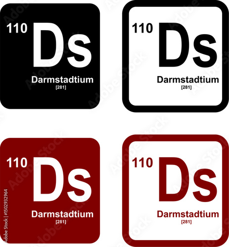 Darmstadtium icon set. vector template illustration for web design