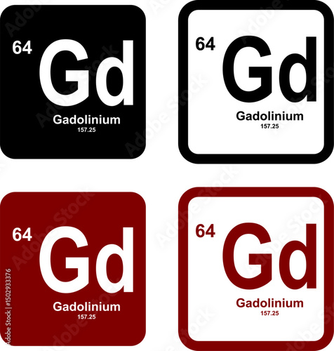 Gadolinium icon set. vector template illustration for web design
