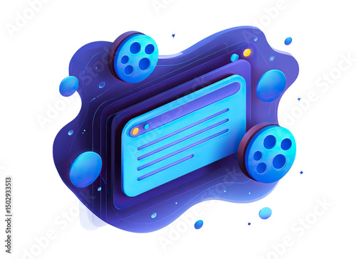 Cookie consent popup web element Futuristic blue, web element