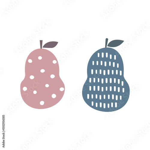 北欧風の洋ナシイラスト