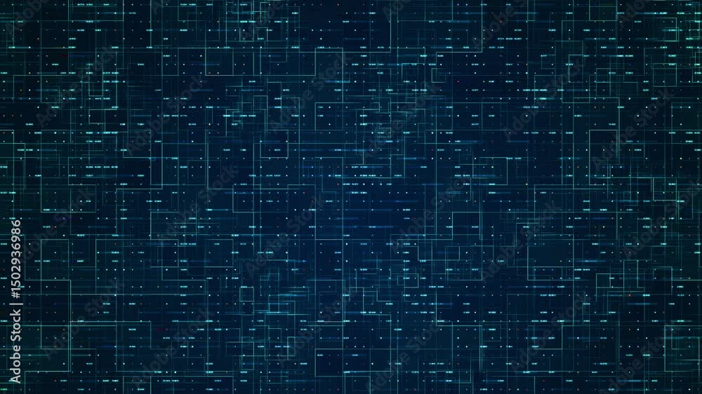 Big Data background with motion lines and random binary numbers and code