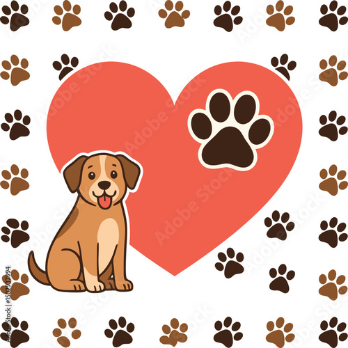 Paw Prints of a Dogs. A Dogs and hard