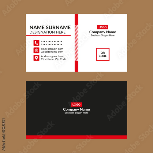 Modern Business Card Layout. Creative Template Display for Promotional Campaign.