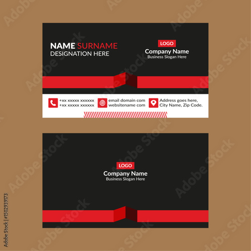 Modern Business Card Layout. Minimal Template Display for Promotional Campaign.