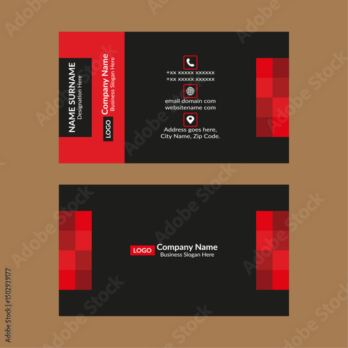 Modern Business Card Layout. Abstract Template Display for Promotional Campaign.
