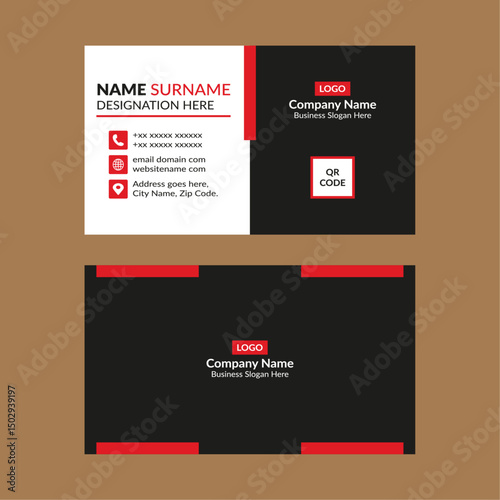 Modern Business Card Layout. Minimal Layout Display for Promotional Campaign.