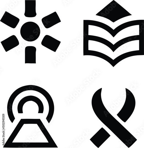 Abolition day banners and educational symbols silhouette vector design