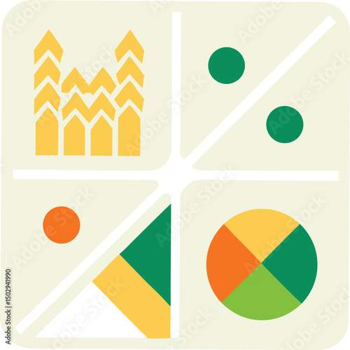 Abstract data visualization graphic suitable for reports and infographics design