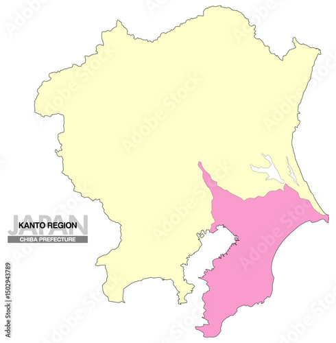 日本地図 関東地方 千葉県 県境無し 02