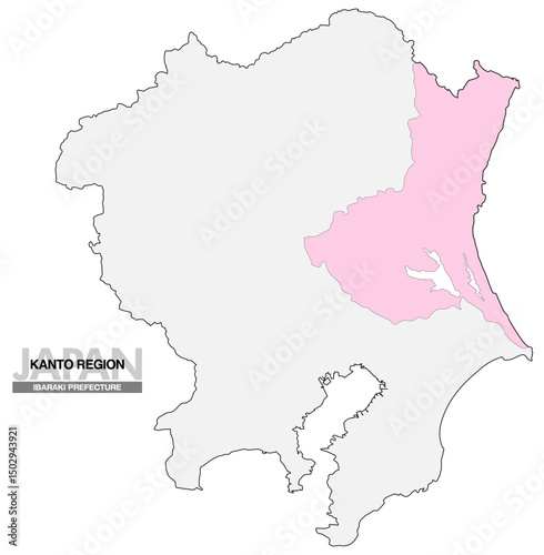 日本地図 関東地方 茨城県 県境無し 03