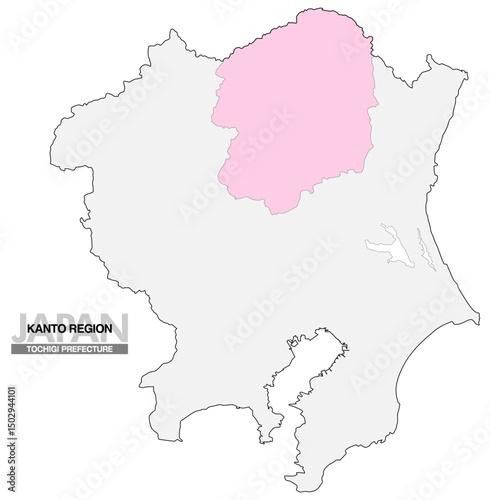 日本地図 関東地方 栃木県 県境無し 03