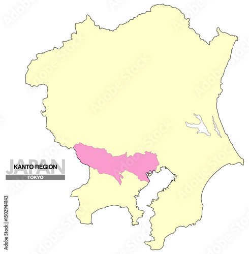 日本地図 関東地方 東京都 県境無し02